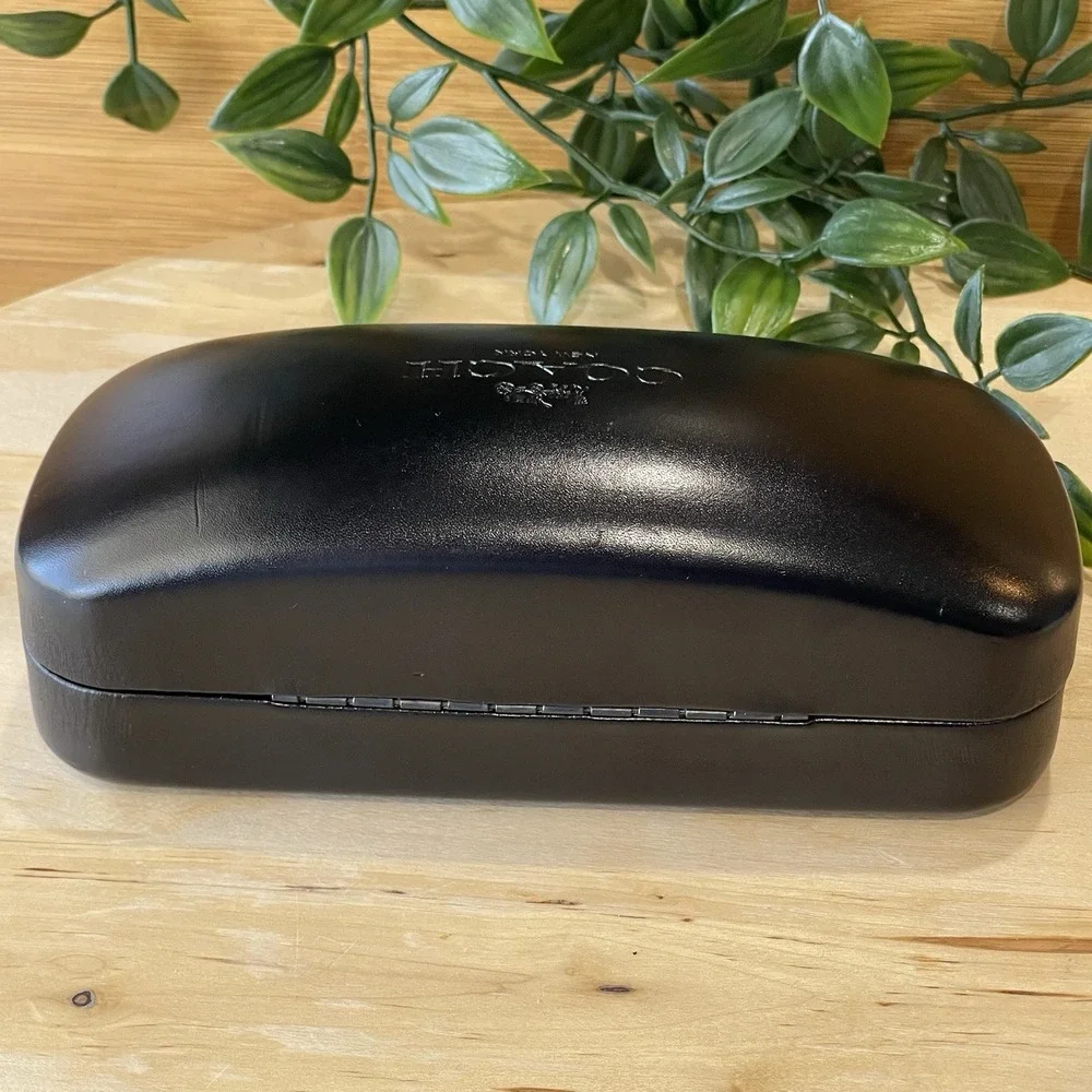 Coach New York Black Hard Sunglasses Case Clamshell Eyeglass Embossed Logo